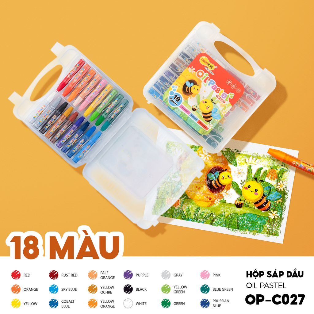 Hộp sáp dầu Oil Pastel Thiên Long Colokit - Tiêu chuẩn châu Âu