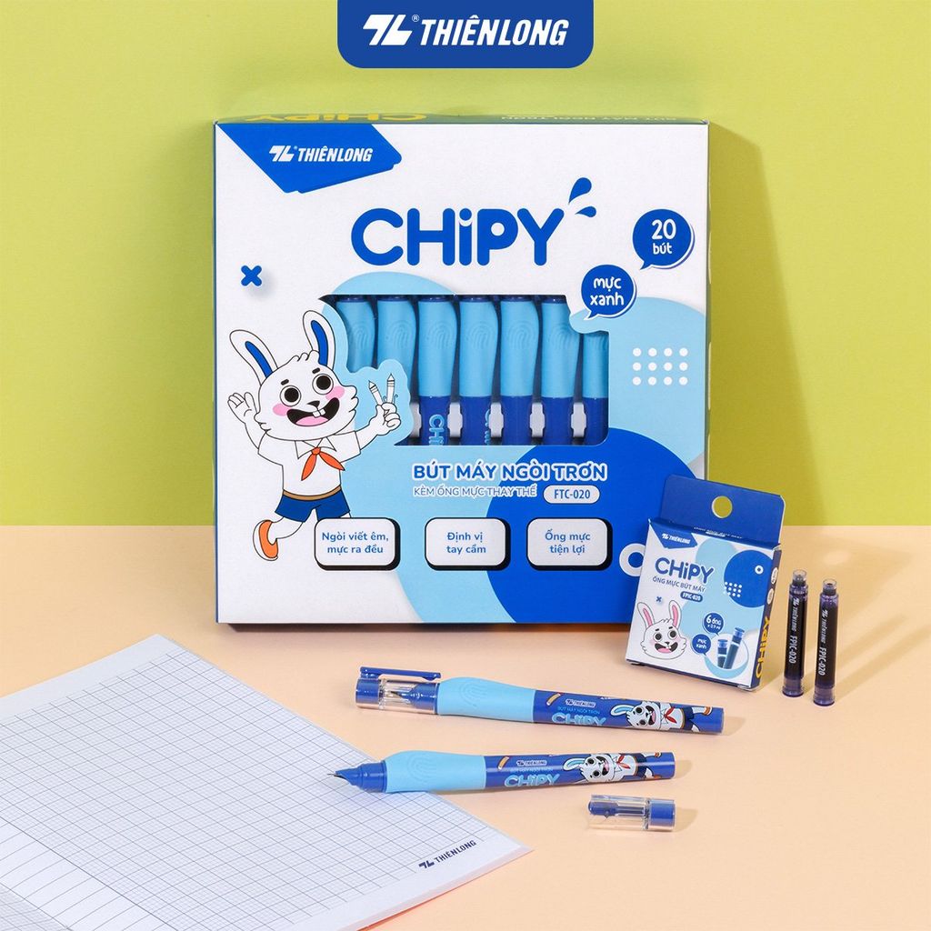 Bút máy CHiPY Thiên Long FTC-020 - Ngòi trơn, êm với ống mực tặng kèm