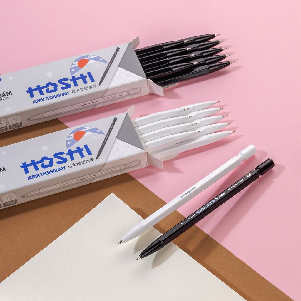 Combo 10 Bút chì bấm Hoshi Thiên Long PC-037/HS - Công nghệ Nhật Bản