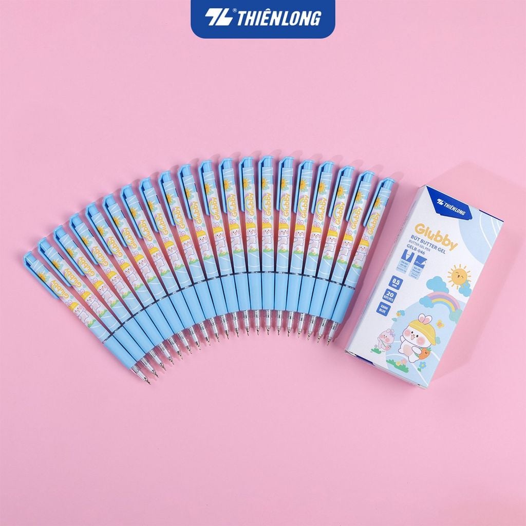 Combo 5/10/20 Bút gel B - Glubby Butter Gel Thiên Long GELB-046 - Mực Xanh