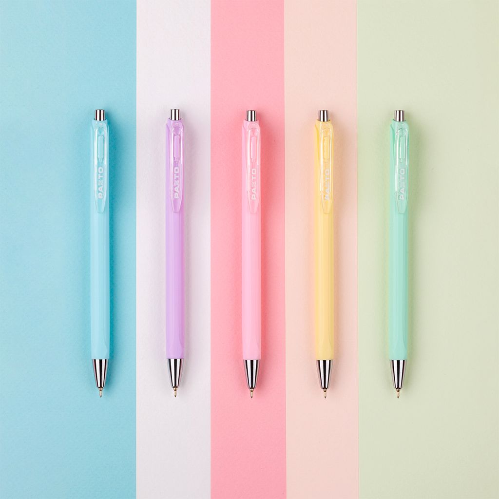 Bút gel B màu Pastel Thiên Long Pazto GEL-B015 - Mực xanh (5 cây)