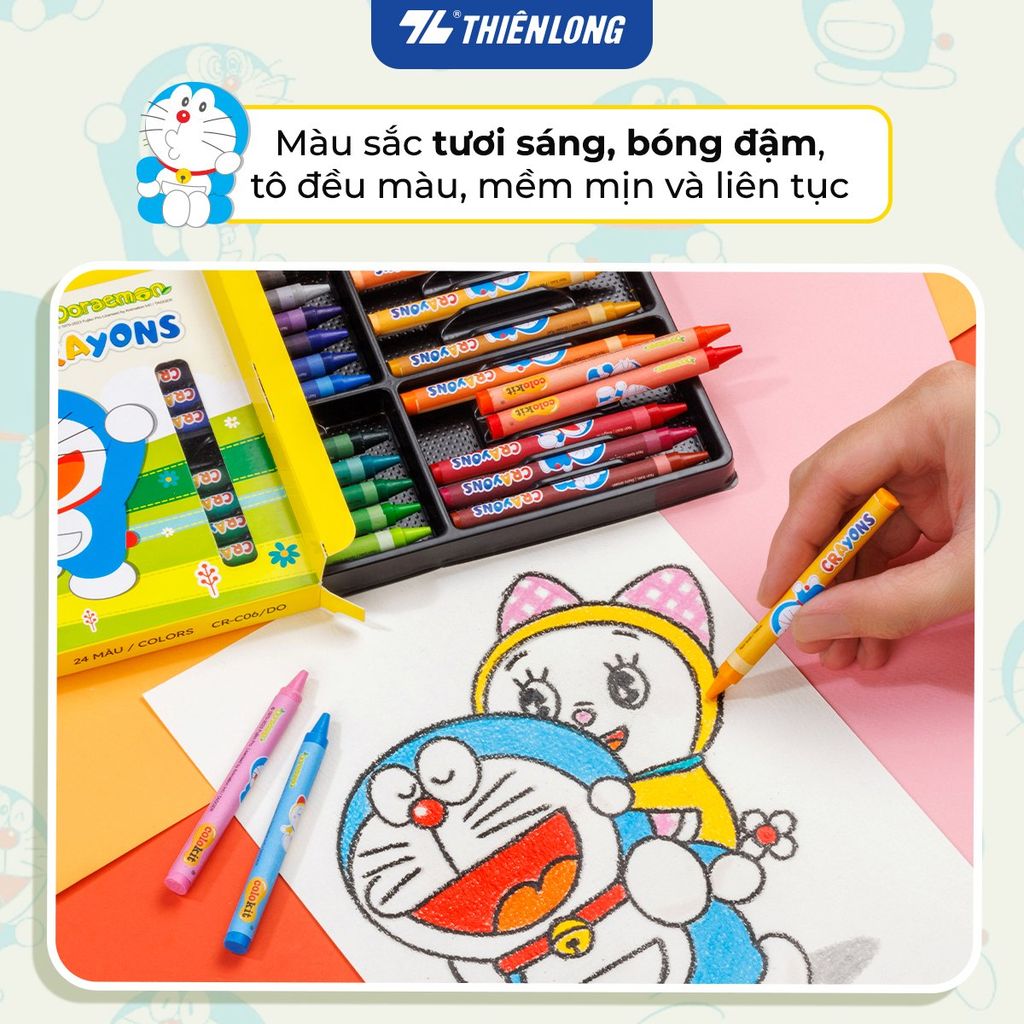 Sáp 24 màu Colokit Doraemon CR-C06/DO