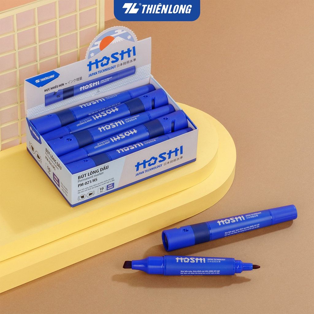 Combo 10 Bút lông dầu Hoshi Thiên Long PM-021/HS - Công nghệ Nhật Bản