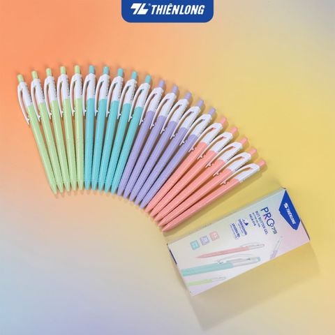 Combo 20 Bút gel B - Butter Gel PRO-079 Thiên Long GELB-018 - Premium Tip viết êm, trơn - Mực Xanh - Màu thân ngẫu nhiên