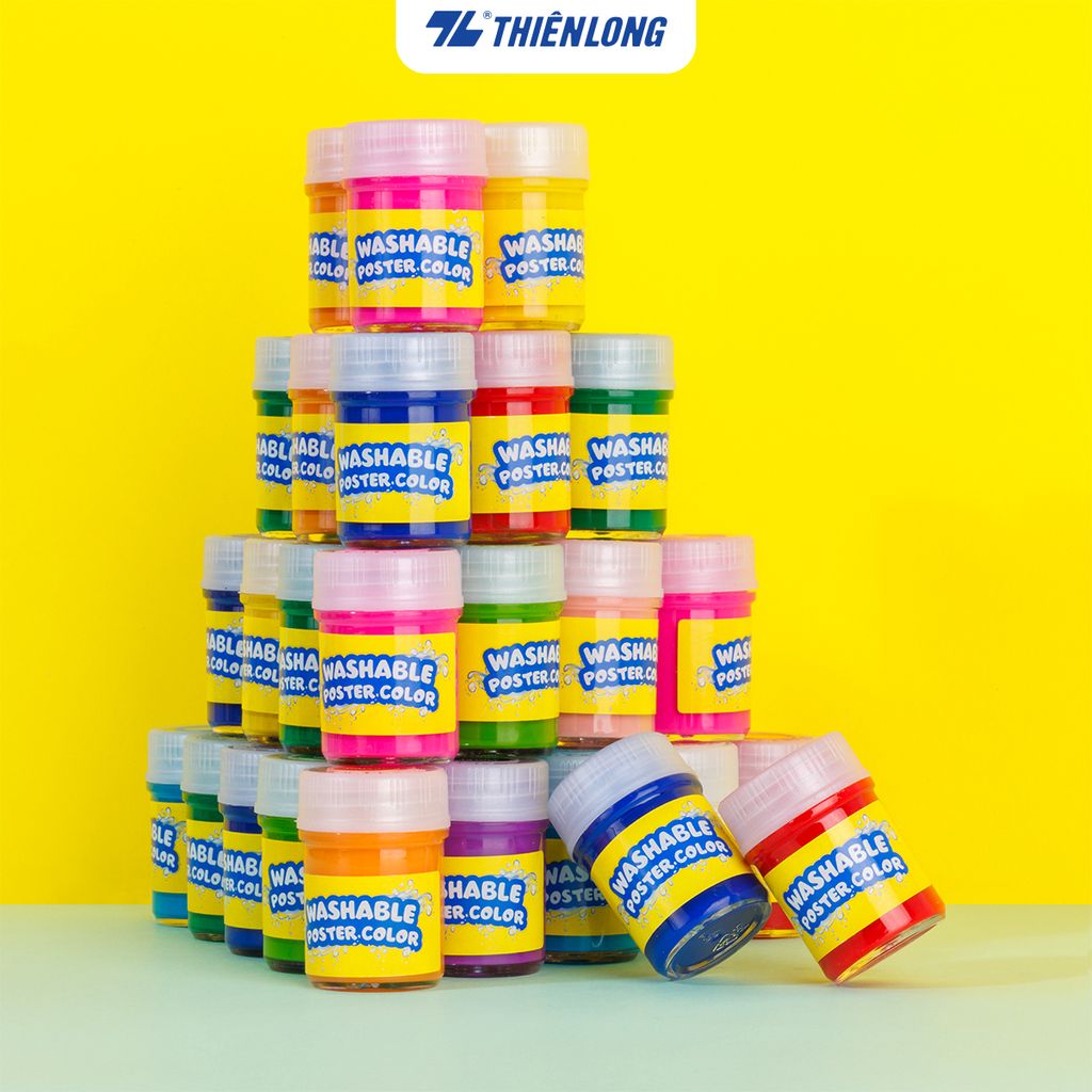 Hộp 6/12 màu nước rửa được - Washable Poster Color Thiên Long Colokit - Nhân vật Futy Akooland thế giới học cụ thần kỳ