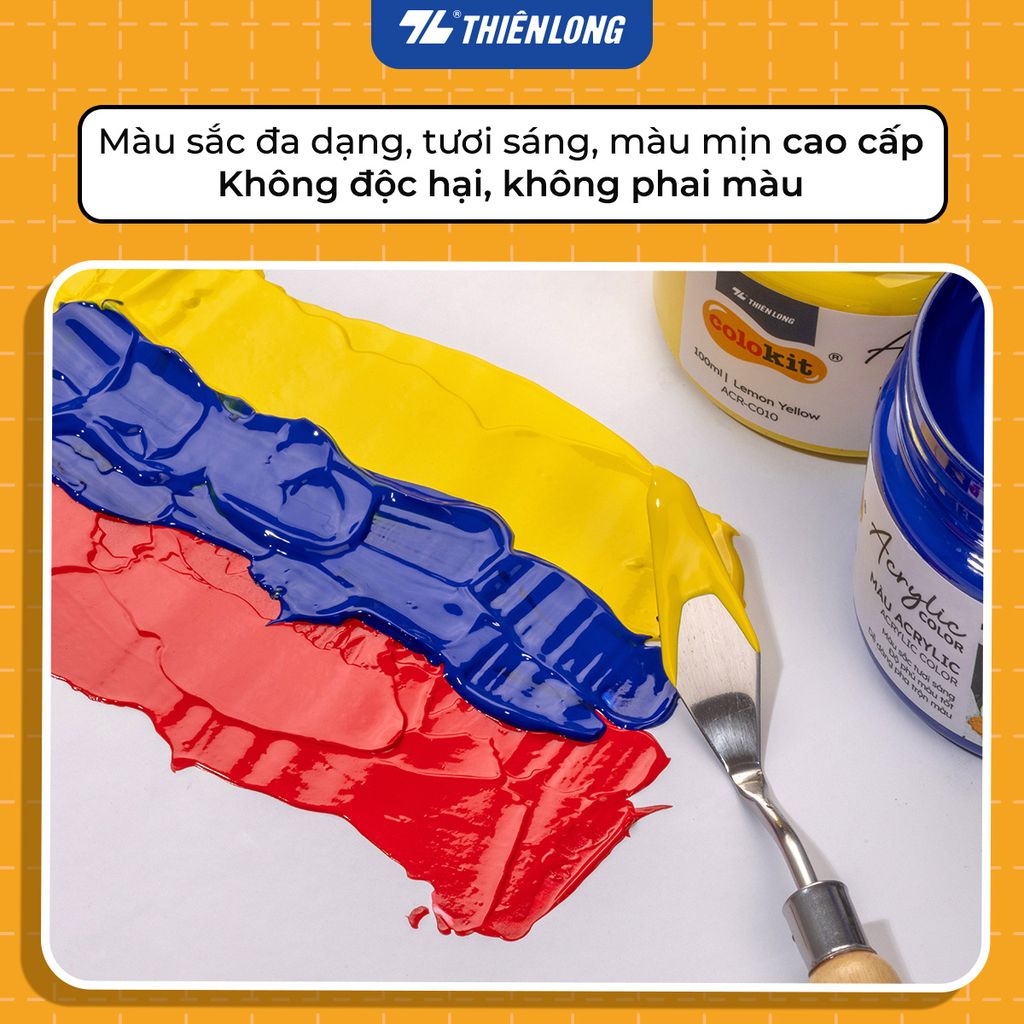 Màu nước Acrylic dạng hủ 100ml Thiên Long Colokit ACR-C010
