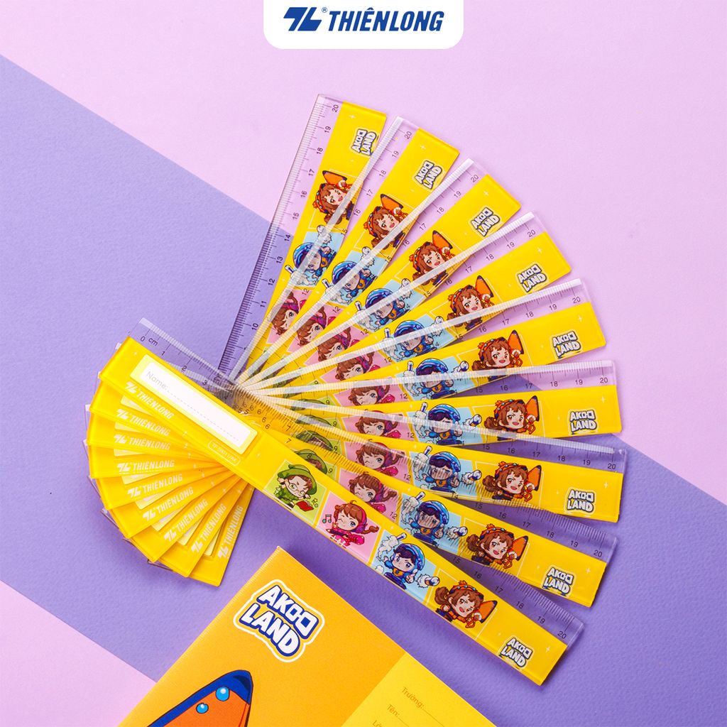 Thước thẳng 20cm Thiên Long TP-SR011/AK - Nhân vật Akooland thế giới học cụ thần kỳ