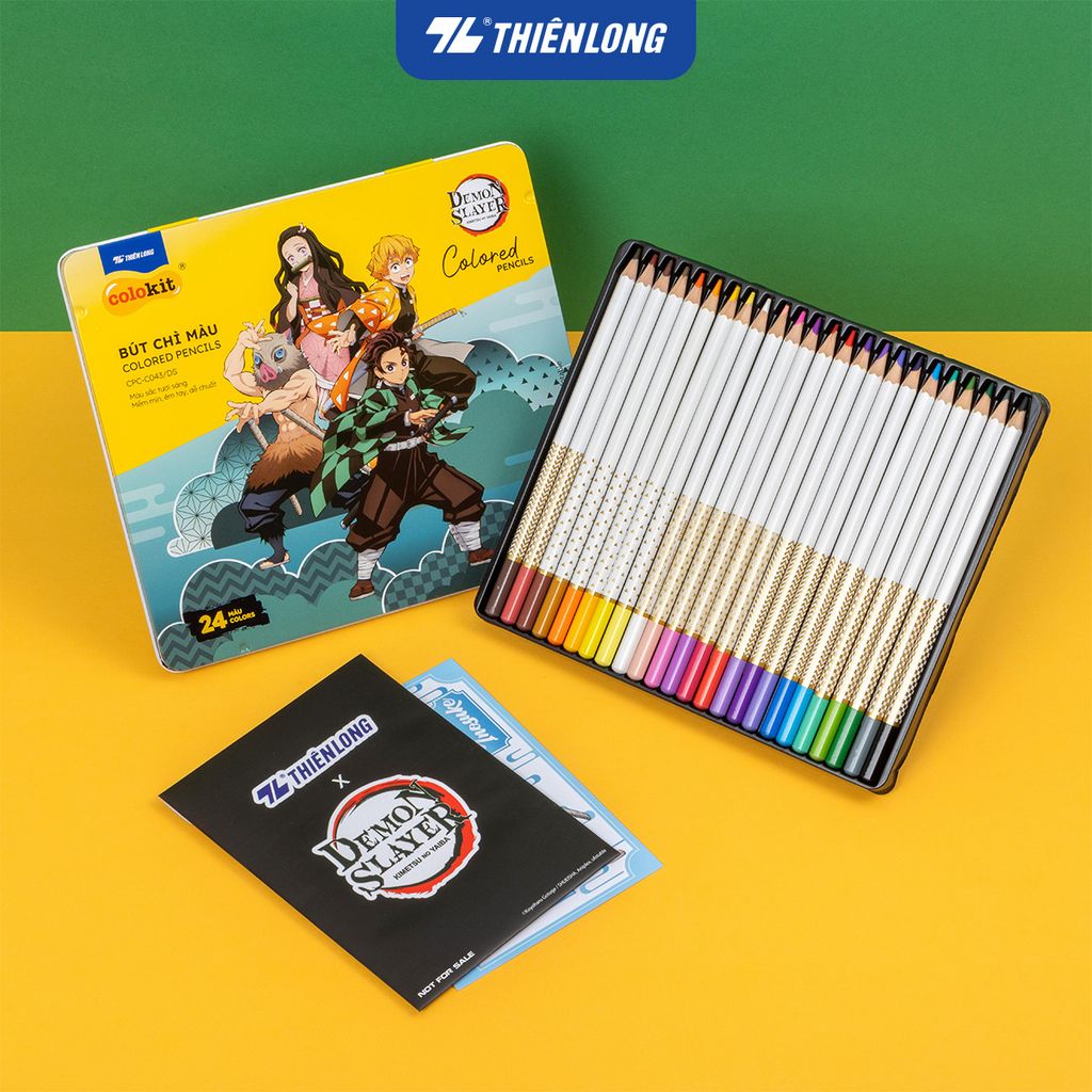 Bút chì 12/24 màu Colored Pencils - Thiên Long Colokit - Phiên bản Demon Slayer