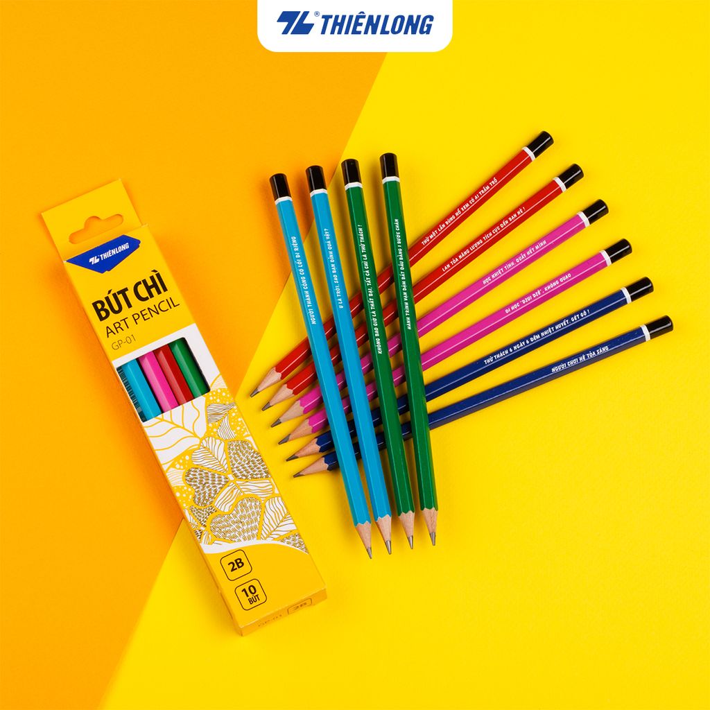 Combo 20 Bút chì gỗ Thiên Long GP-01 - Màu thân ngẫu nhiên