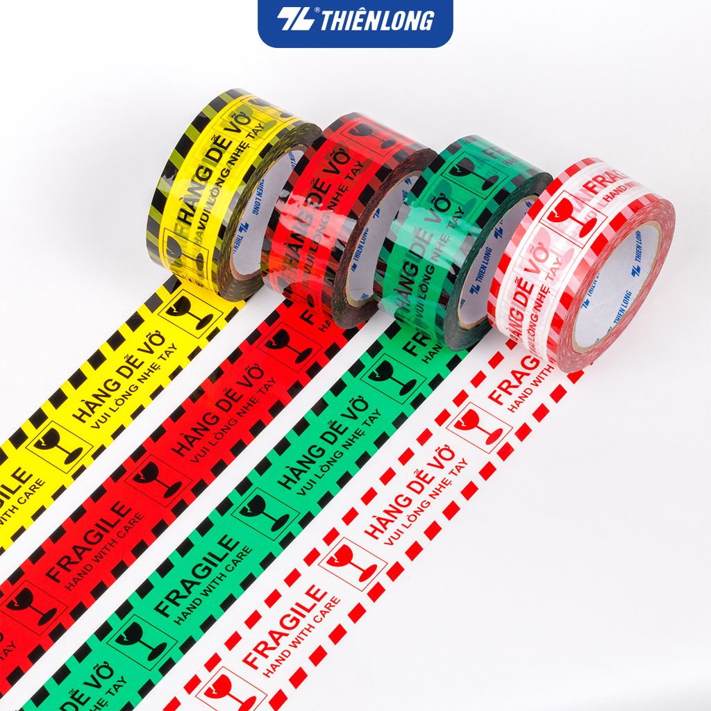 Băng keo hàng dễ vỡ Fragile Handle With Care Thiên Long BKD-001 - 50m