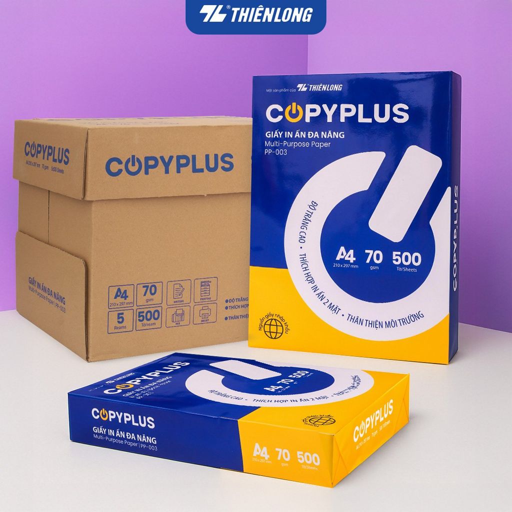 Combo 10 Ream giấy A4 70 gsm Thiên Long Copy Plus PP-003 (500 tờ)