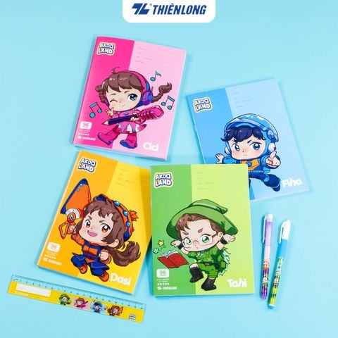 Tập học sinh 96 trang 4 ô ly vuông 2mm 80-100gsm Thiên Long - Akooland thế giới học cụ thần kỳ - Mẫu ngẫu nhiên