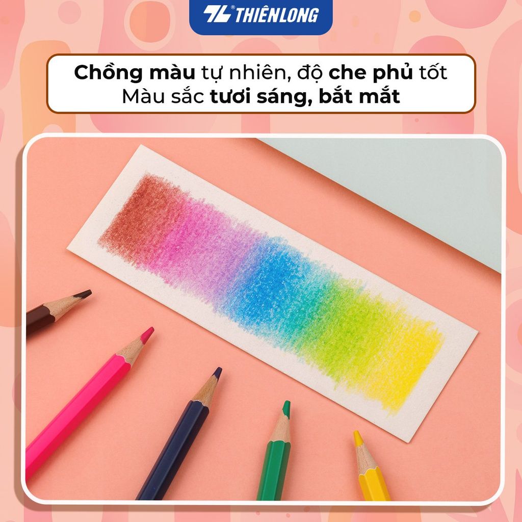 Bút chì 12/18/24 màu hộp thiếc Colored Pencils Thiên Long Colokit