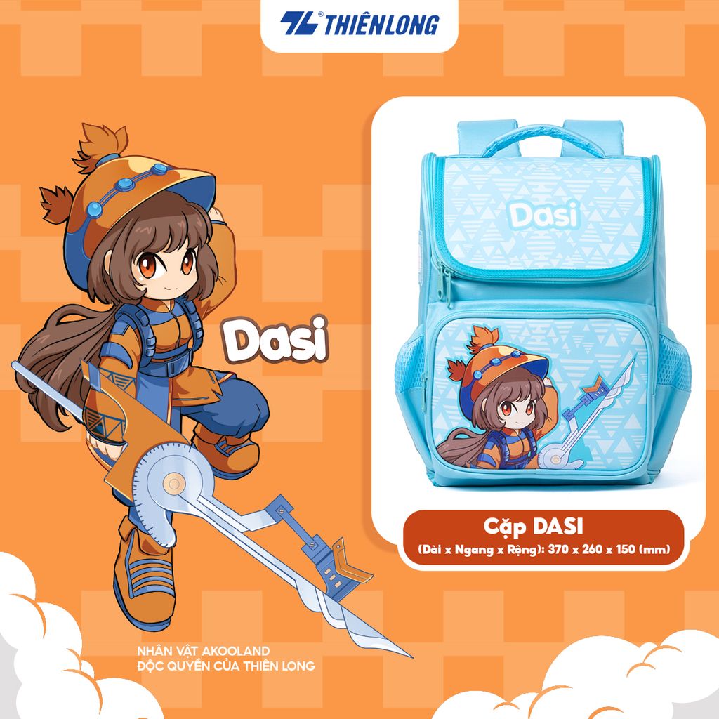 Cặp chống gù - Balo học sinh AkooLand Thiên Long BP-022/AK - Đệm mút dày dặn hơn