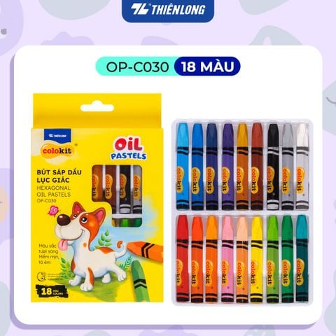 Bút sáp dầu 12/18/24 màu - Hexagonal Oil Pastels Thiên Long Colokit - Tiêu chuẩn châu Âu