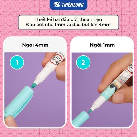 Hộp 5 bút dạ quang màu Pastel Thiên Long HL-019/DS - Phiên bản Demon Slayer