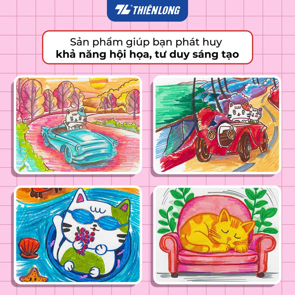 Bút lông 5/12/24 màu Morandi đầu Brush Thiên Long Colokit