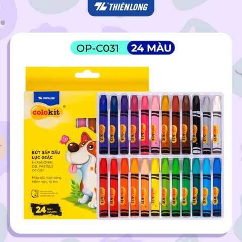 Bút sáp dầu 12/18/24 màu - Hexagonal Oil Pastels Thiên Long Colokit - Tiêu chuẩn châu Âu