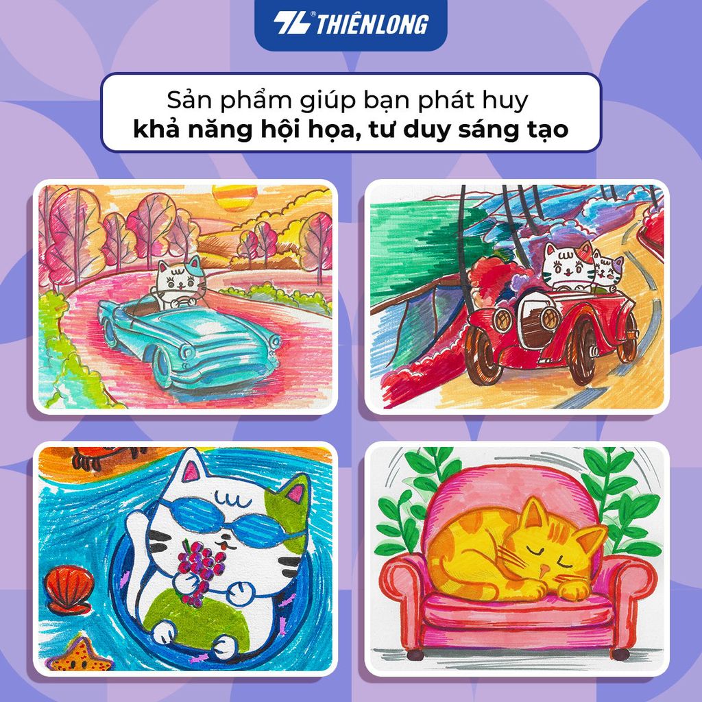 Bút lông 20 màu Pastel Fiber Pen Thiên Long Colokit SWM-C008 - Bút lông màu rửa được