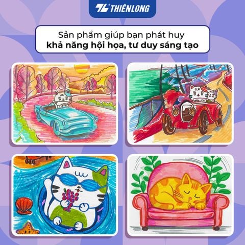 Bút lông 20 màu Pastel Fiber Pen Thiên Long Colokit SWM-C008 - Bút lông màu rửa được