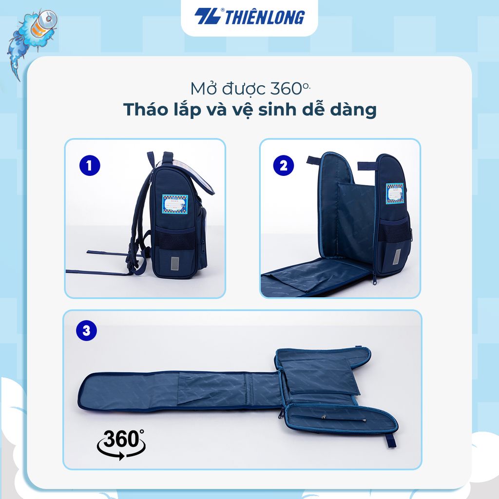 Cặp chống gù - Balo học sinh AkooLand Thiên Long BP-022/AK - Đệm mút dày dặn hơn