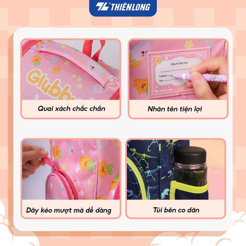 Cặp chống gù - Balo học sinh Thiên Long - Jungle Dino - Glubby