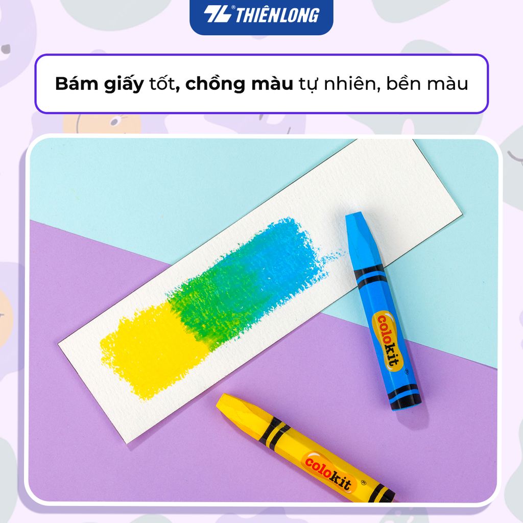Bút sáp dầu 12/18/24 màu - Hexagonal Oil Pastels Thiên Long Colokit - Tiêu chuẩn châu Âu