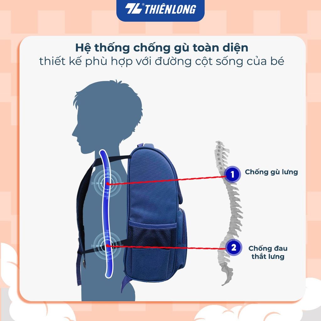 Cặp chống gù - Balo học sinh Thiên Long - Jungle Dino - Glubby