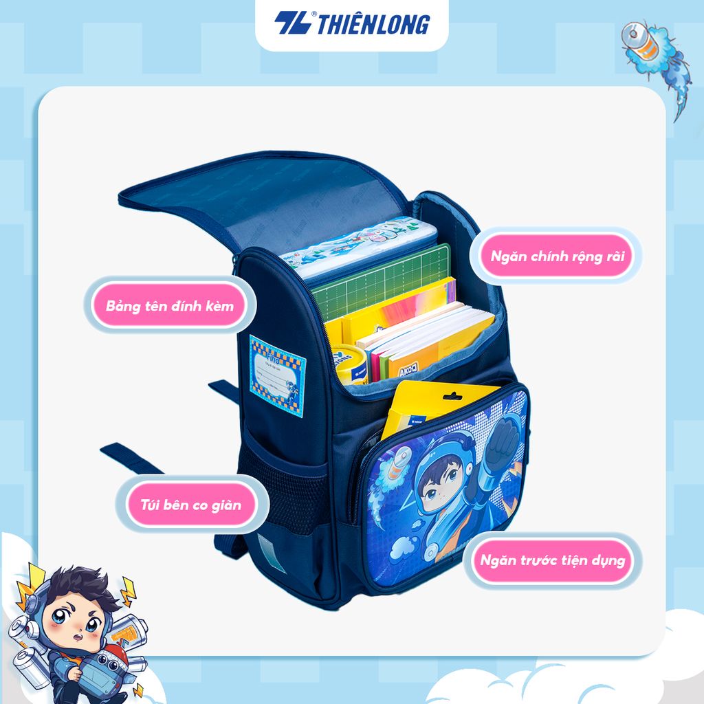 Cặp chống gù - Balo học sinh AkooLand Thiên Long BP-022/AK - Đệm mút dày dặn hơn