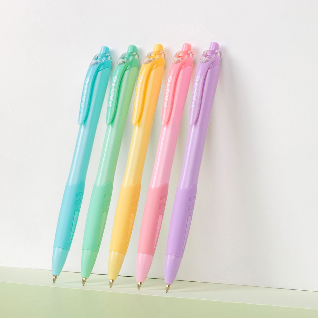 Bút gel B màu Pastel Thiên Long Flexoffice Pazto FO-GELB039/VN - Mực xanh (5 cây)