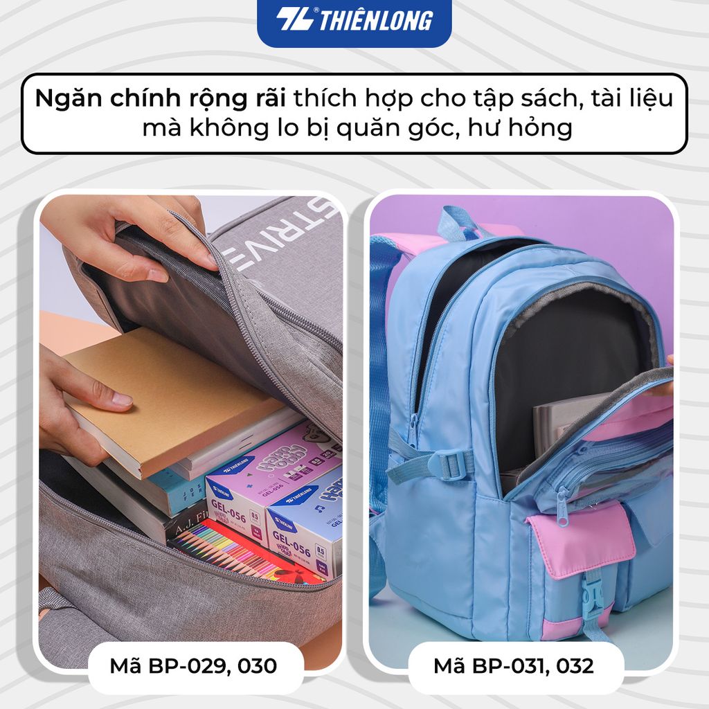 Cặp học sinh Strive Thiên Long - Balo teen thời trang, phù hợp đi học, đi chơi, đệm mút êm