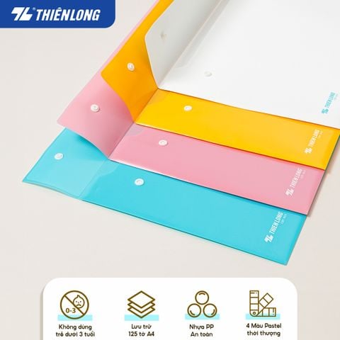 Bìa nút màu Pastel F4 Thiên Long CBF-003 - Sức chứa 125 tờ A4