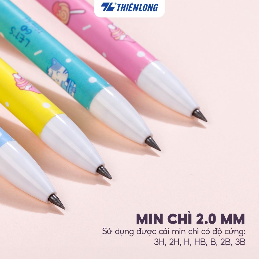 Bút chì bấm Thiên Long PC-029 - Tích hợp chuốt chì trên thân bút - Màu thân ngẫu nhiên