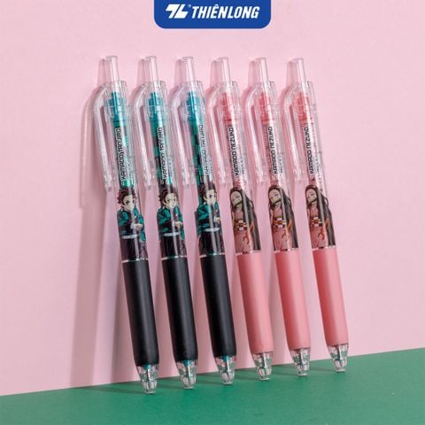 Combo 5/10/20 Bút gel Quick Dry Thiên Long Gel-033/DS Phiên bản đặc biệt Demon Slayer  - Mực khô siêu nhanh