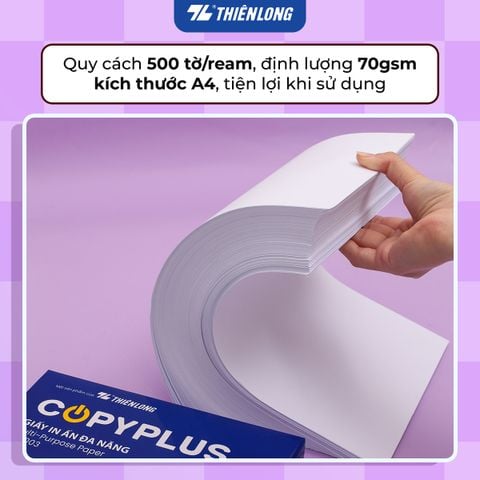 Combo 5 Ream giấy A4 70 gsm Thiên Long Copy Plus PP-003 (500 tờ)