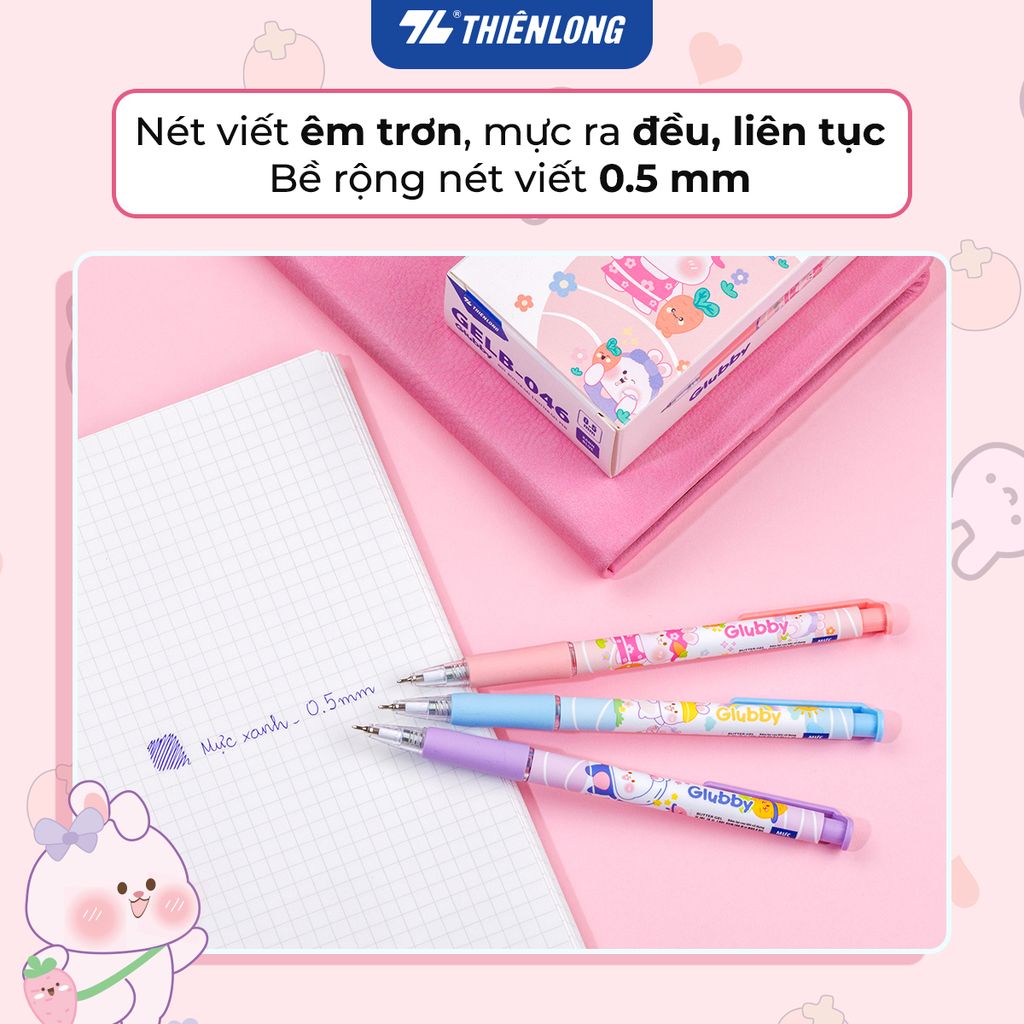Bút gel B - Glubby Butter Gel Thiên Long GELB-046 - Mực Xanh