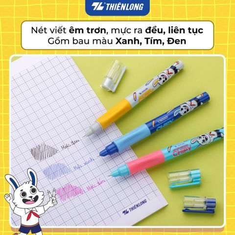 Combo 5/10/20 bút máy CHiPY Thiên Long FTC-020 - Ngòi trơn, êm