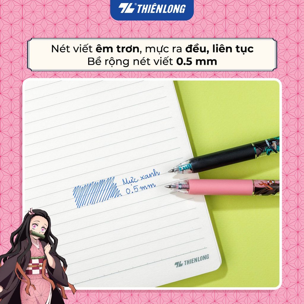 Bút gel Quick Dry Thiên Long Gel-033/DS Phiên bản đặc biệt Demon Slayer  - Mực khô siêu nhanh