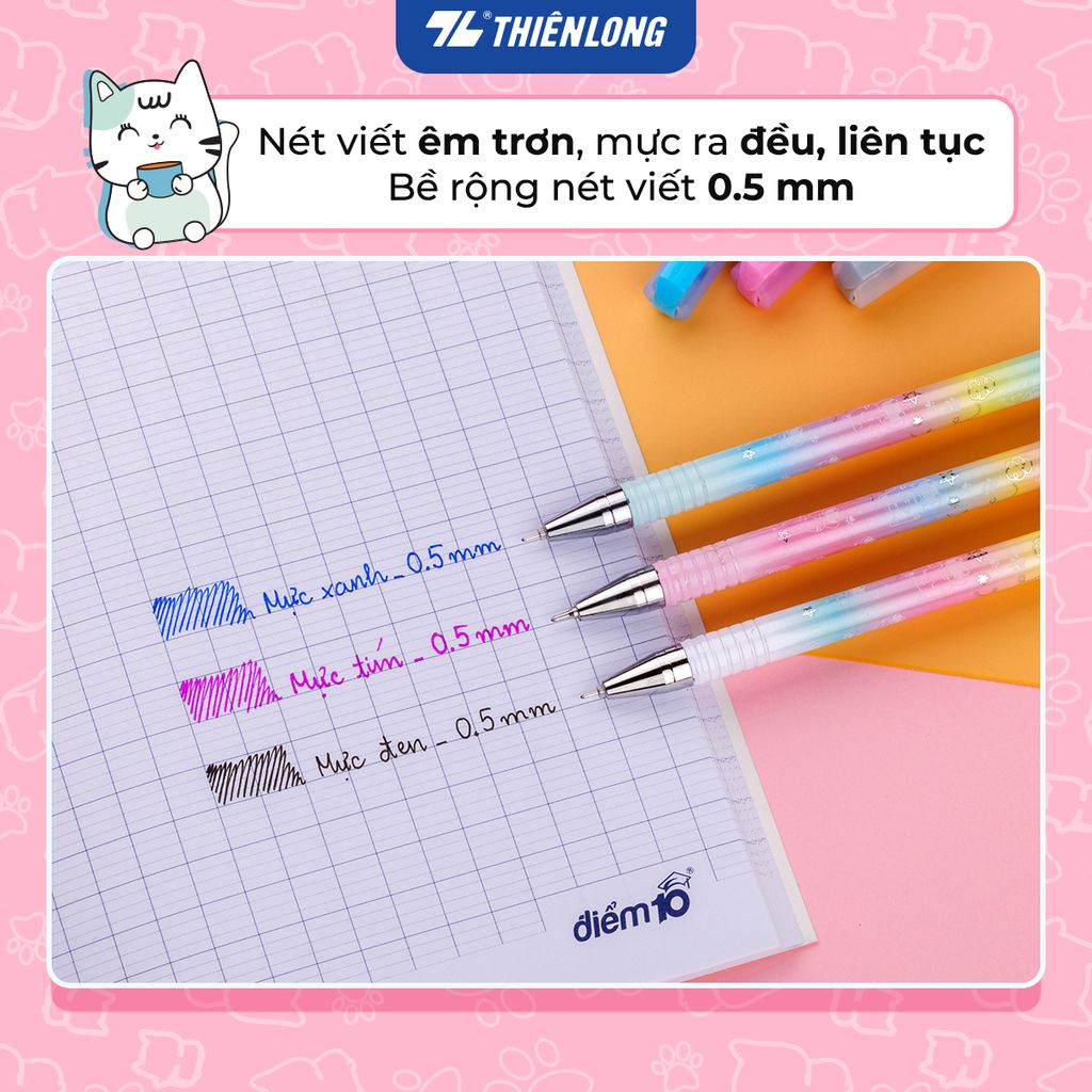 Combo 20 Bút gel Smooth Flowing Gel Ink Thiên Long Điểm 10 TP-GEL039
