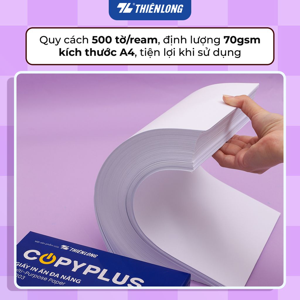Combo 10 Ream giấy A4 70 gsm Thiên Long Copy Plus PP-003 (500 tờ)