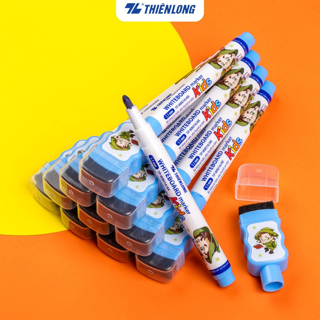 Bút lông bảng - Whiteboard Marker for Kids Thiên Long TP-WB016/AK - Nét viết 1.1mm Không Xylene Không độc hại - Nhân vật Akooland thế giới học cụ thần kỳ