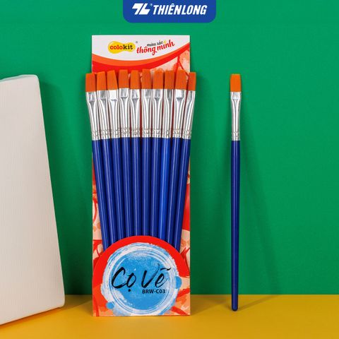 Túi 10 Cọ vẽ Phẳng Thiên Long Colokit BRW-C03