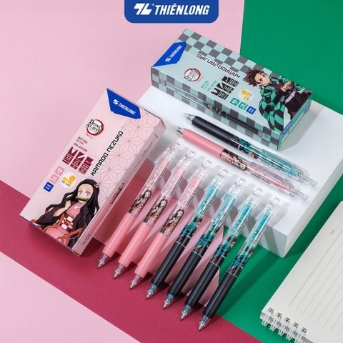 Combo 5/10/20 Bút gel Quick Dry Thiên Long Gel-033/DS Phiên bản đặc biệt Demon Slayer  - Mực khô siêu nhanh