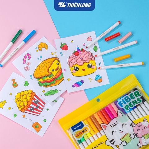 Bút lông màu Fiber Pen Colokit FP-C03 - Tặng bộ tranh 3D