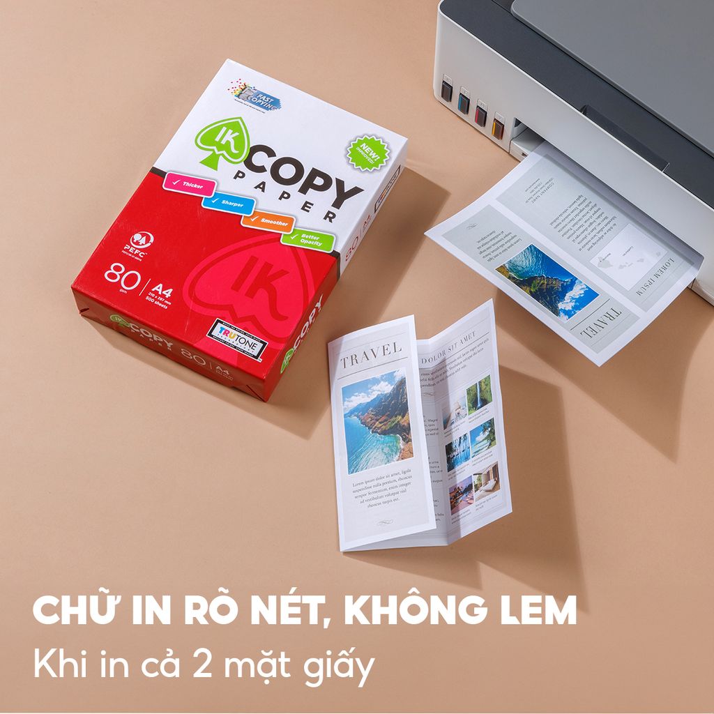 Ream giấy A4 80 gsm IK Copy (500 tờ) - Hàng nhập khẩu Indonesia