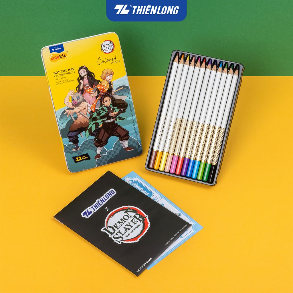 Bút chì 12/24 màu Colored Pencils - Thiên Long Colokit - Phiên bản Demon Slayer