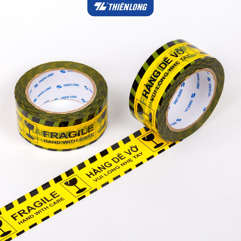 Băng keo hàng dễ vỡ Fragile Handle With Care Thiên Long BKD-001 - 50m