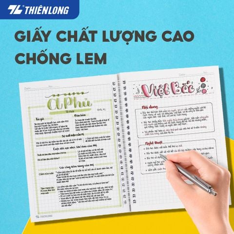 Sổ lò xo đường kẻ caro B5 Thiên Long MB-016- Màu ngẫu nhiên