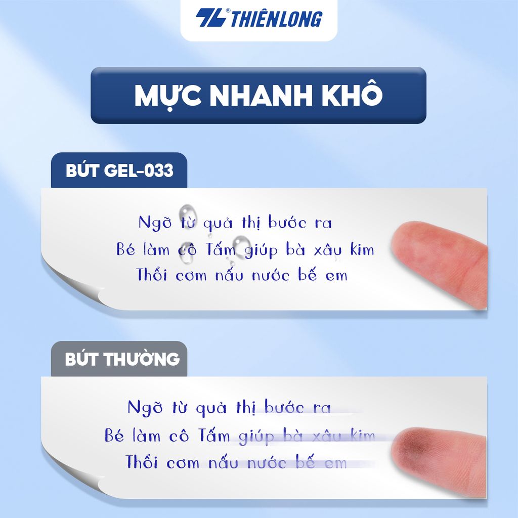 Bút gel Quick Dry Thiên Long GEL-033 - Mực khô siêu nhanh