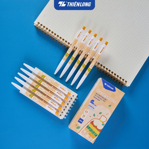 Combo 20 Bút gel B - Buttersmooth Gel Thiên Long GELB-034 - Premium Tip viết êm, trơn - Mực Xanh - Phiên bản Bánh tráng trộn, Bánh tráng nướng, Gỏi cuốn